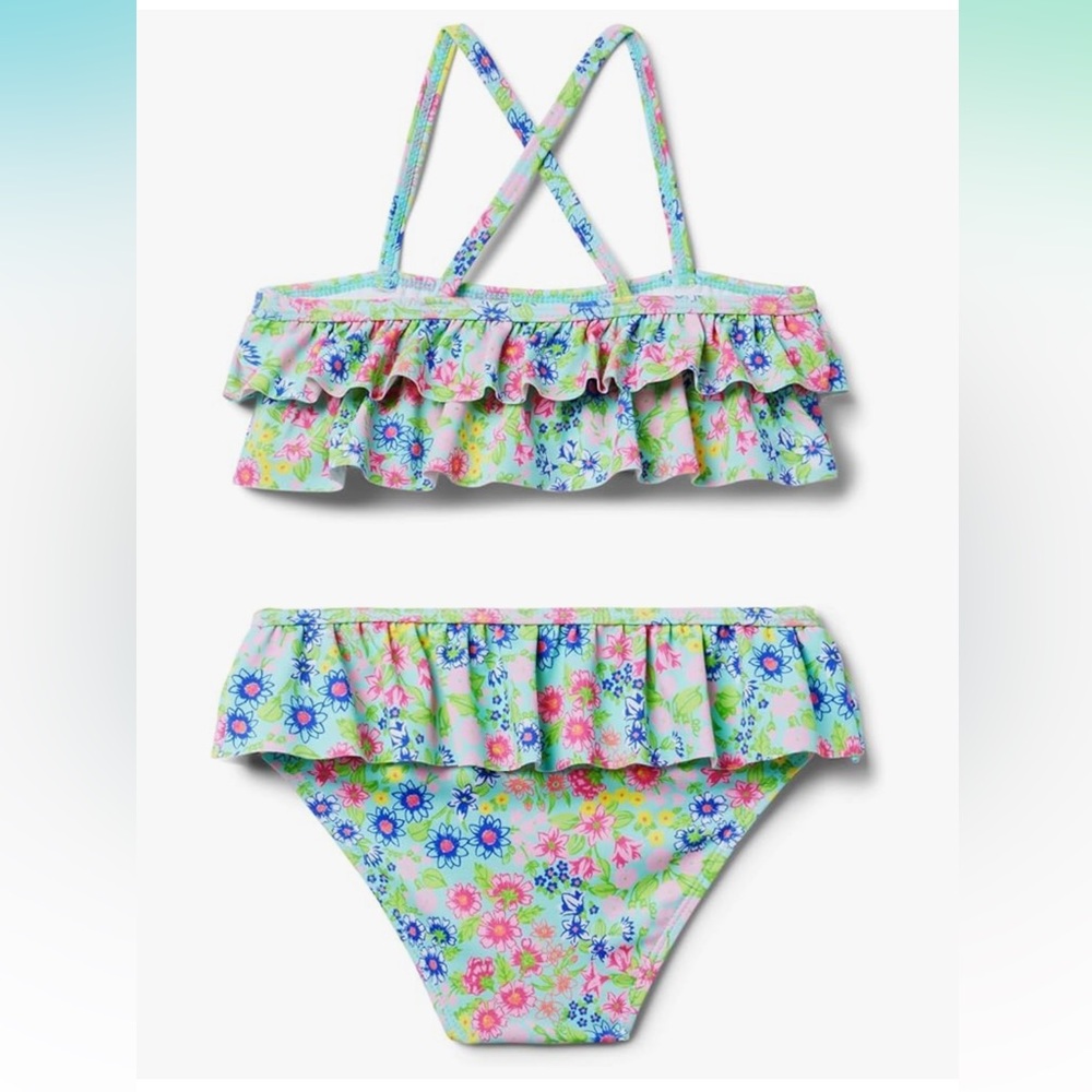 Janie and Jack | Pink and Blue Floral Ruffle Bikini | Size 12-18 months | NWT‎ - Picture 2 of 4